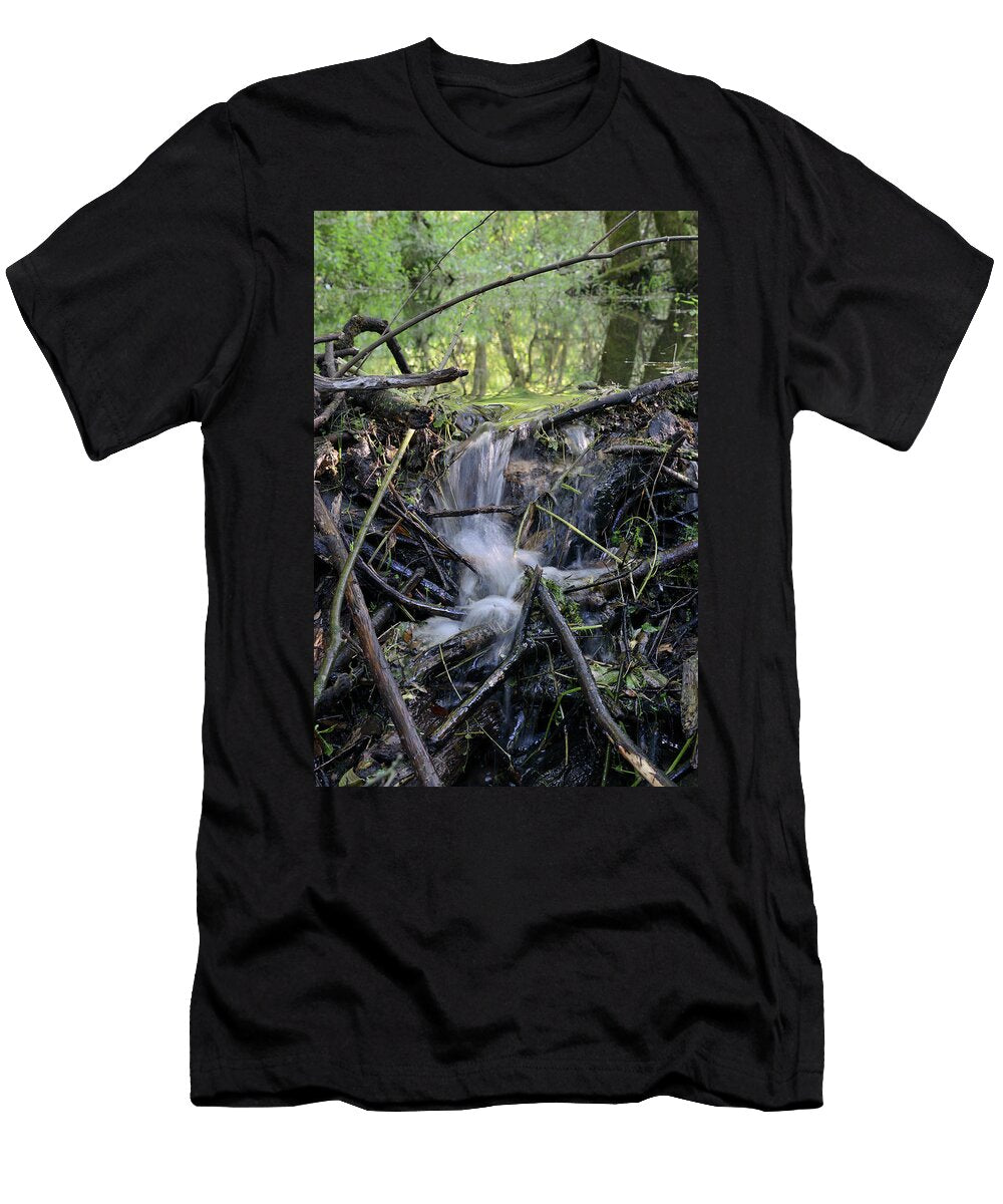 1 Dam of Cut Gnawed Logs and Umbel Stems Built By Eurasian Nick Upton Natureplcom T-Shirt