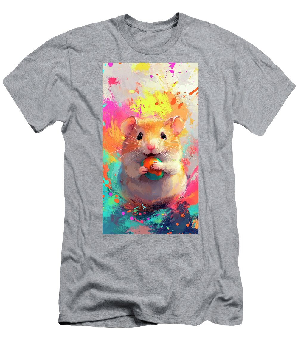 Adorable Hamster with Colorful Background Cortez Schinner T-Shirt