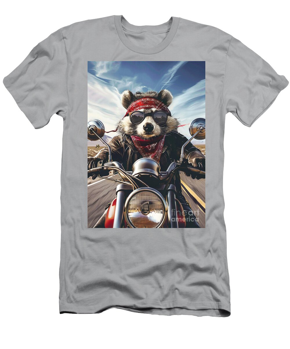 Beaver Motorcycle Adventure Desert Highway Ride Rhys Jacobson T-Shirt