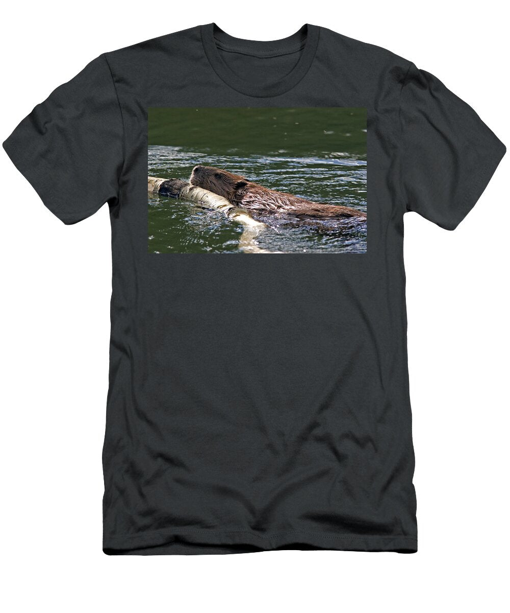 Beaver Swimming in a Pond Greg Ochocki T-Shirt