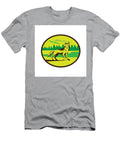 Coyote Mountain Landscape Oval Retro Aloysius Patrimonio T-Shirt