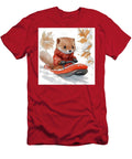 Cute Ferret Sledding in Winter Wonderland Rhys Jacobson T-Shirt