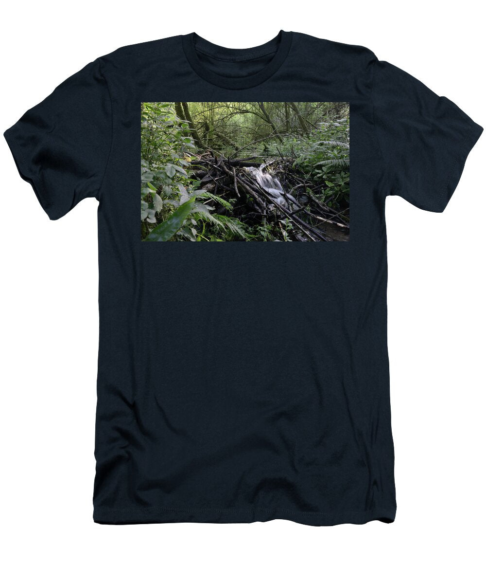 Dam of Cut Gnawed Logs and Umbel Stems Built By Eurasian Nick Upton Natureplcom T-Shirt