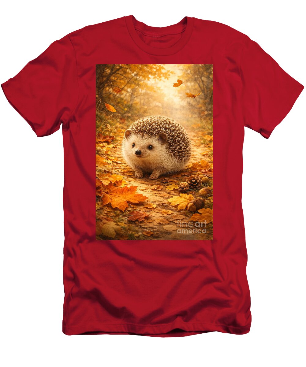Hedgehog in Autumn Forest Sun D Studio T-Shirt