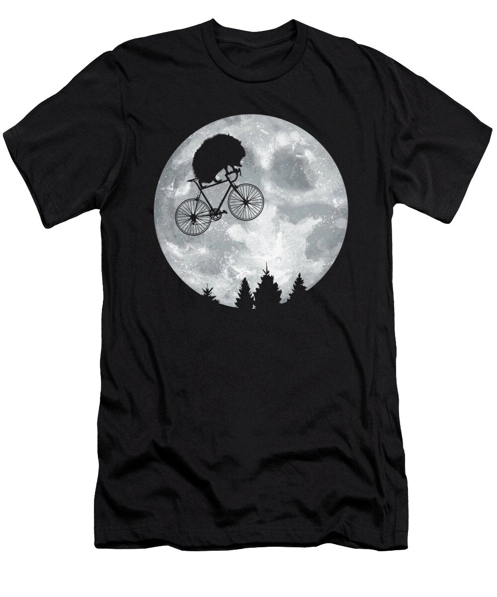 Hedgehog Riding Moon Bike Halloween Wowshirt T-Shirt