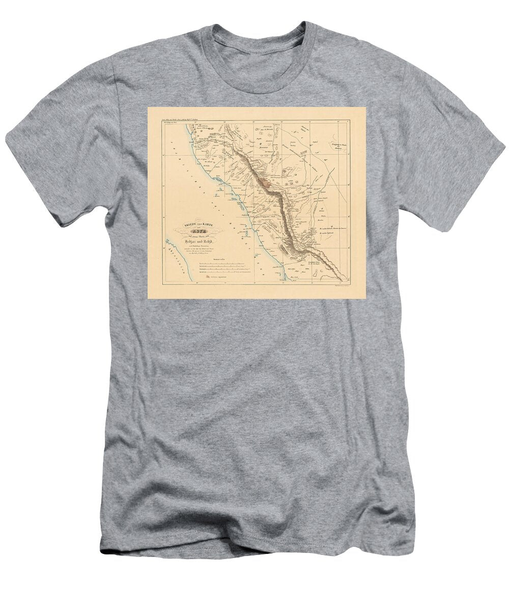 Skizze Einer Karte Von Asyr Und Einem Theile Von Kedjas Und Nedjd Nach Chedufeaus Materialien Entworen Von Den Capt Ing Galinier Und Ferret Berlin Circa Carl Ritter T-Shirt