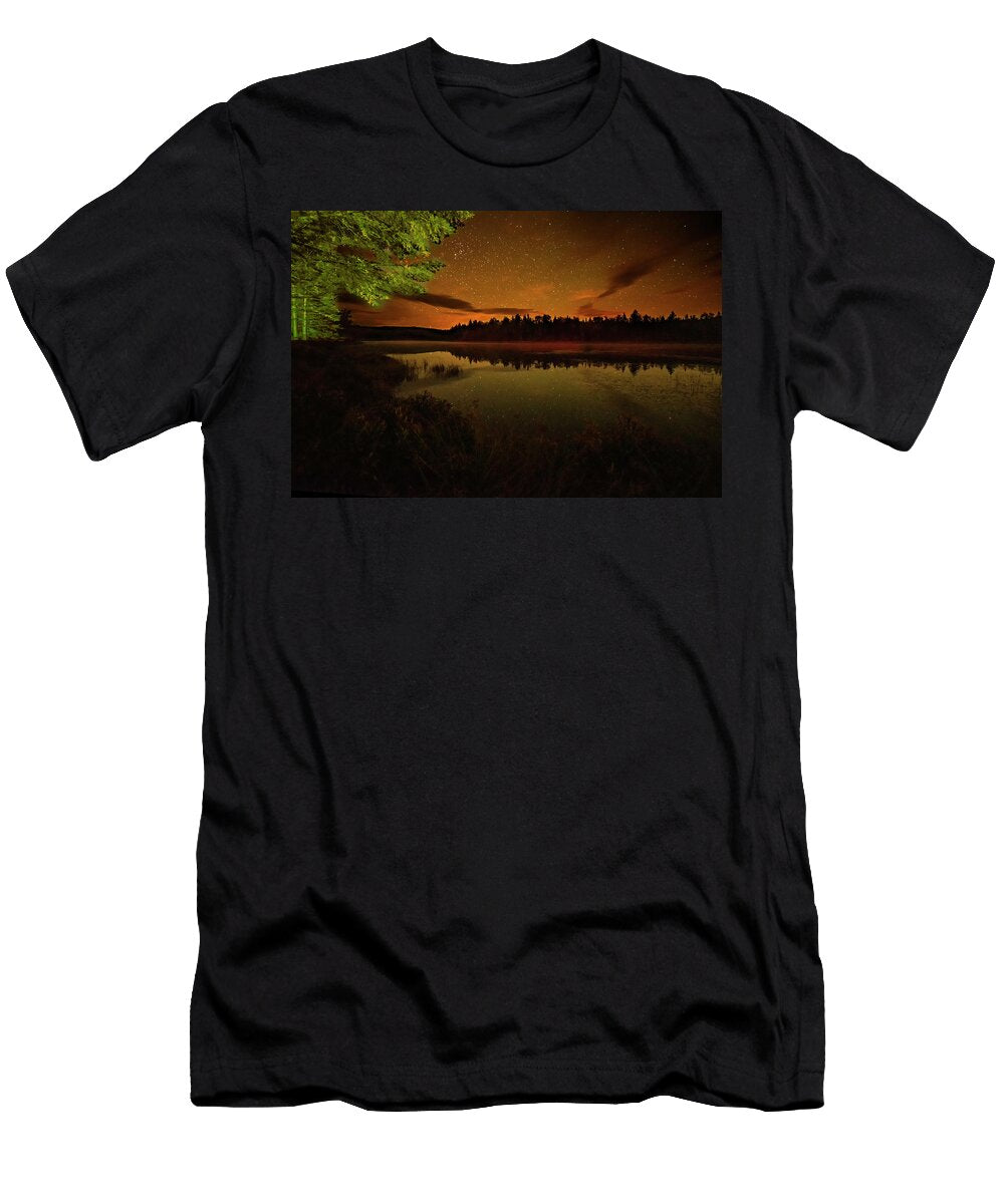 Starry Sky Over Beaver Pond Rangeley Maine Me Toby Mcguire T-Shirt
