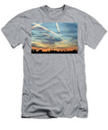 Vapor Trails and Clouds in a Blue and Orange Sky Johan Ferret T-Shirt