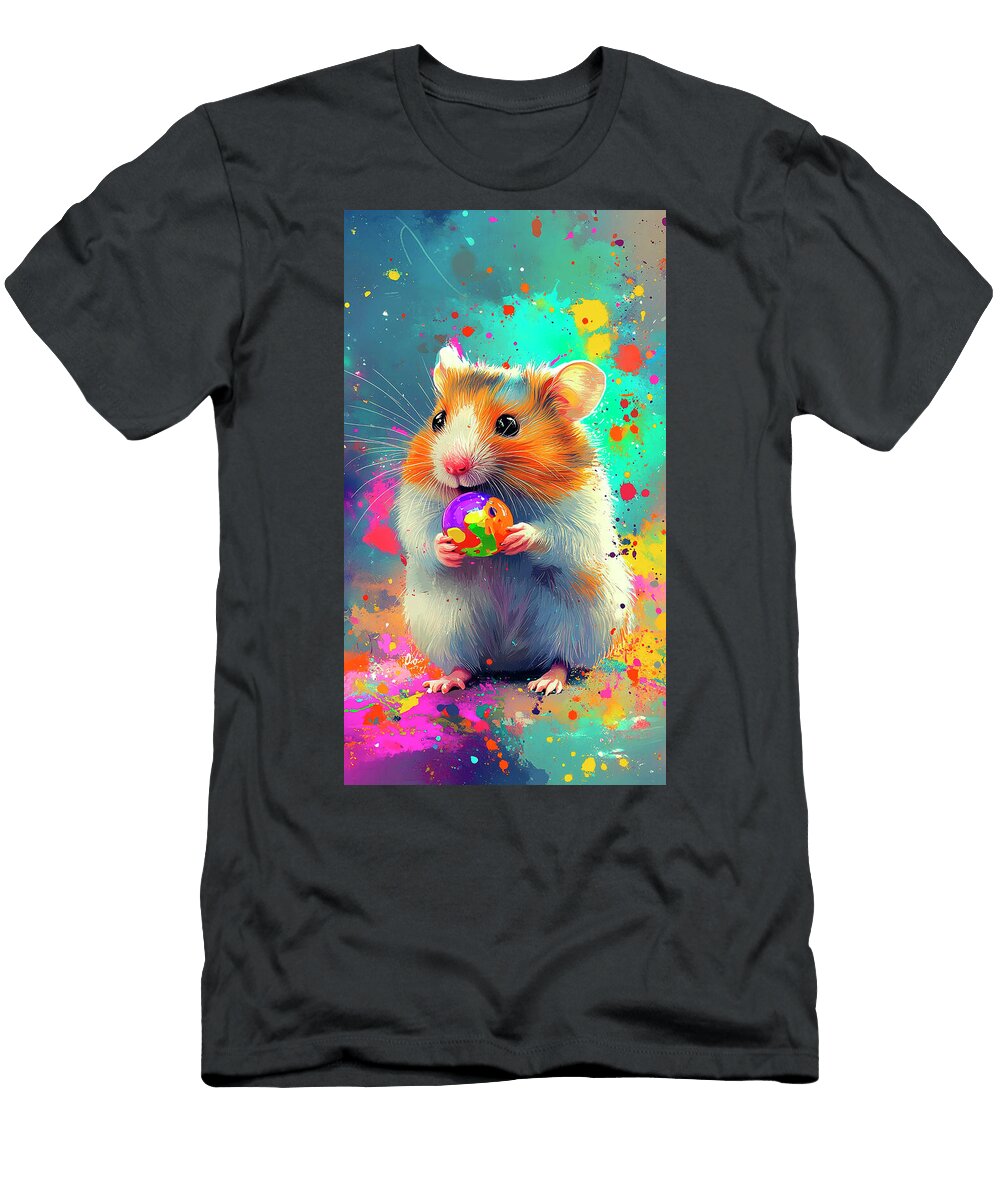 Vibrant Hamster with Colorful Ball Cortez Schinner T-Shirt